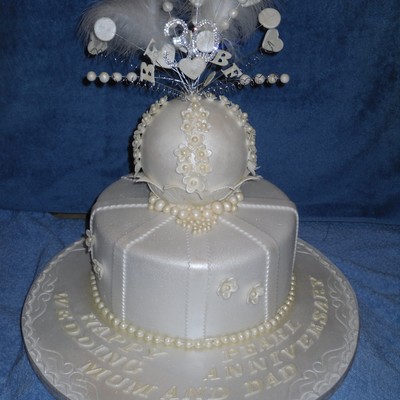 Pearl Wedding Anniversary Cake Pearl Wedding Anniversary Cake