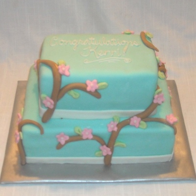 Rectangle Branches And Flowers Bridal Shower Cake Rectangle Branches And Flowers Bridal Shower Cake