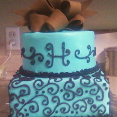 Blue And Brown Bridal Shower Cake Blue And Brown Bridal Shower Cake