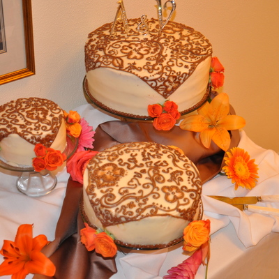 Wedding Cake In Cream Cheese Icing on Cake Central