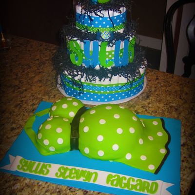 Lime Green Pregnany Belly Cake on Cake Central