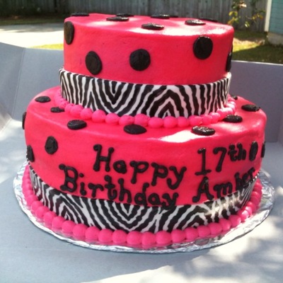 Hot Pink Zebra Polka Dot Cake Hot Pink Zebra Polka Dot Cake