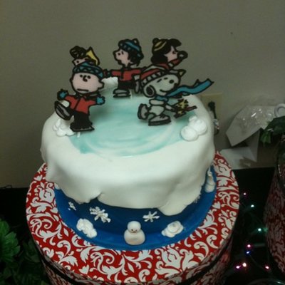 Peanuts Gang Ice Skating Snowscape Cake Peanuts Gang Ice Skating Snowscape Cake