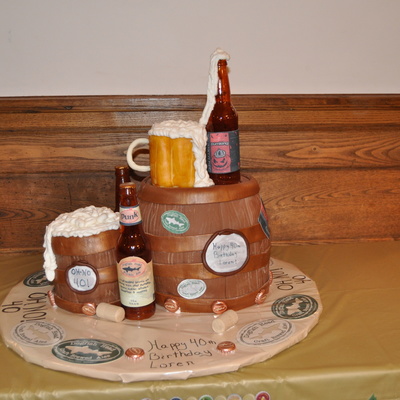 Beer And Barrel 40Th B-Day Cake!!! :) Beer And Barrel 40Th B-Day Cake!!! :)