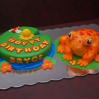 Frog & Lily Pad Cake on Cake Central