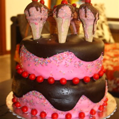 Ice Cream Themed Birthday Cake. on Cake Central