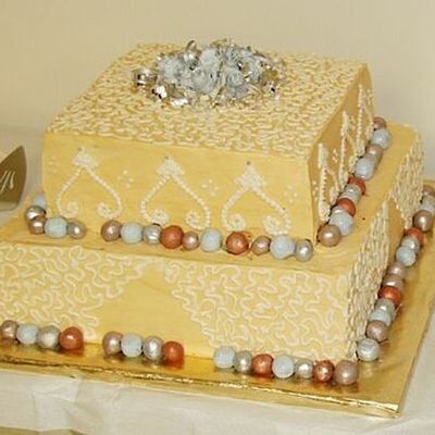 Two Tier Buttercream With Fondant Decorations on Cake Central