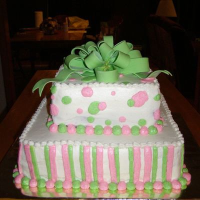 Pink And Green Shower on Cake Central