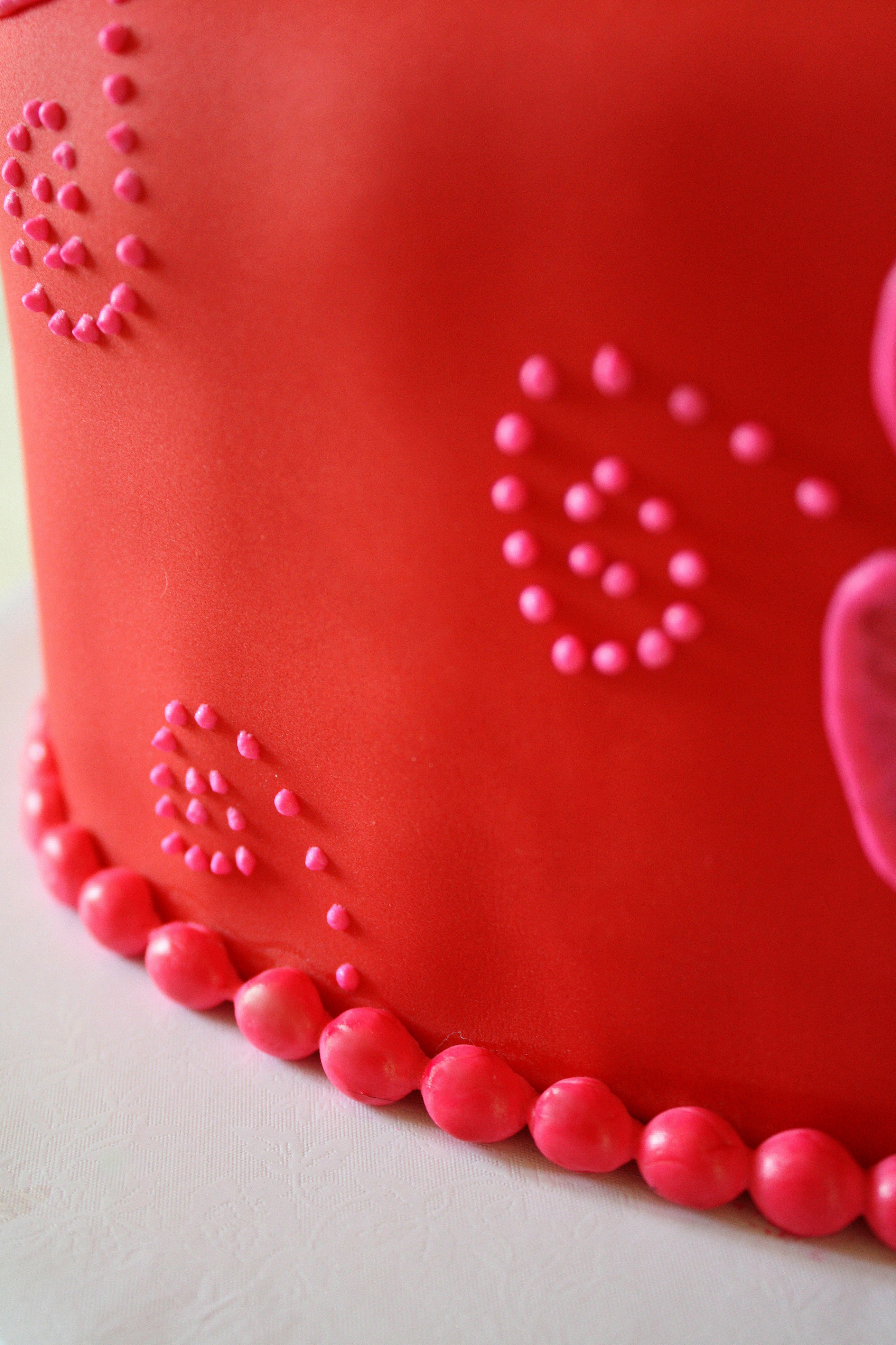 Chocolate Cake Frosted In Chocolate Buttercream Covered In Red Fondant