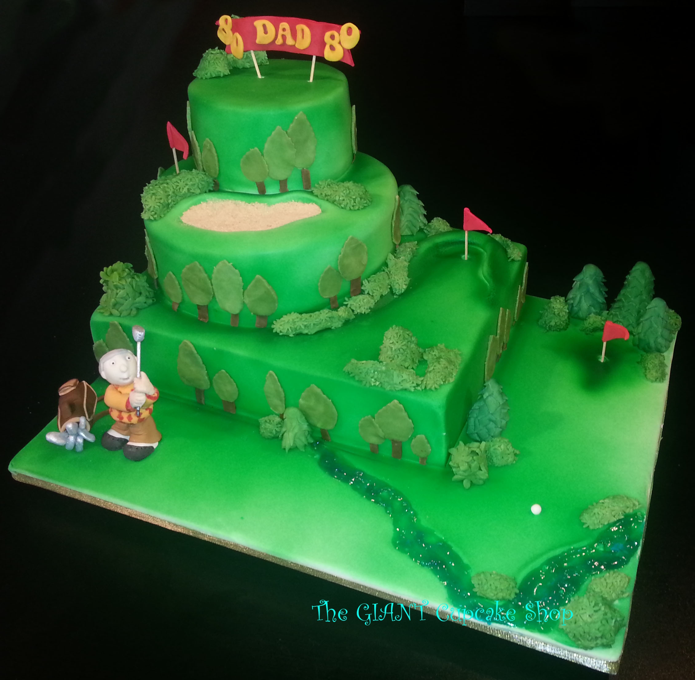 80Th Birthday Cake For A Golf Fanatic 3 Different Flavours ...