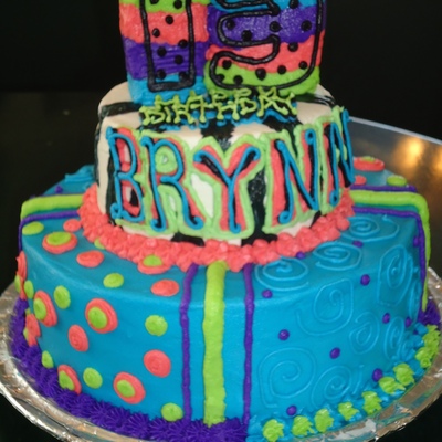 Retro Bright Birthday Cake Retro Bright Birthday Cake