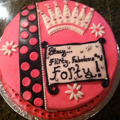 Flirty, Fabulous, Forty! Birthday Cake Flirty, Fabulous, Forty! Birthday Cake