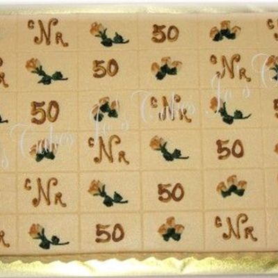 Tea Stained Rose Buds 50Th Anniversary Sheet Cake Tea Stained Rose Buds 50Th Anniversary Sheet Cake
