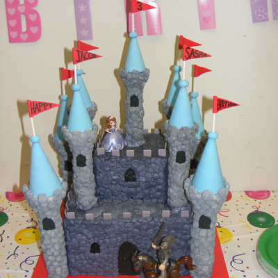 Buttercream Castle Royal Icing Stone Towers And Blue Fondant Tower Tops With Fondant Flags Buttercream Castle Royal Icing Stone Towers And Blue Fondant Tower Tops With Fondant Flags