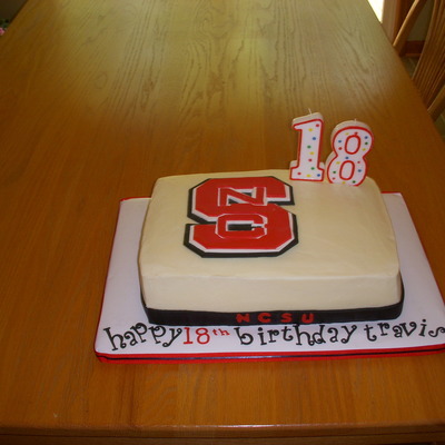 This Was My Grandson S 18 Birthday Cake He Will Be Going To Ncstate We Are Very Proud Of Him Buttercream Icing With Fondant Gp Decos