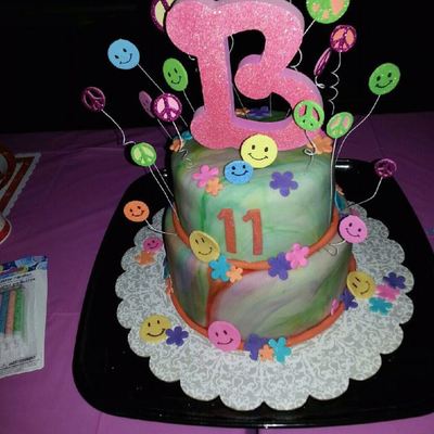 Tie Dye Peace Love Smiley Cake Tie Dye Peace Love Smiley Cake