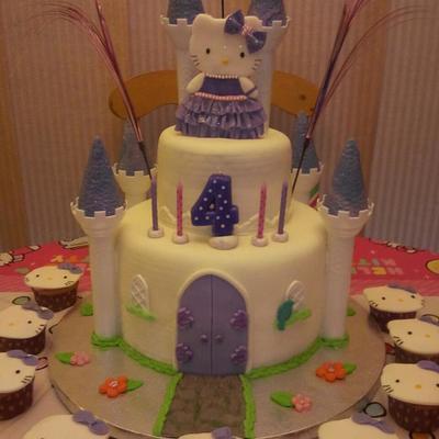 Hello Kitty Castle Cake & Cupcakes Hello Kitty Castle Cake & Cupcakes