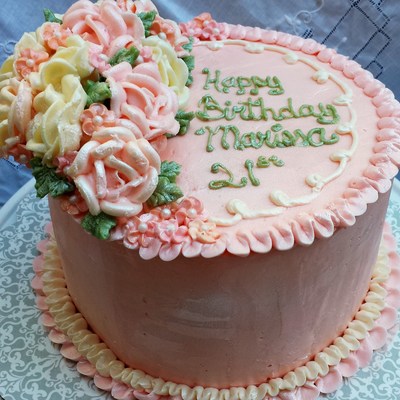 This Is A Mango Cake Filled With Mango Filling It Is Iced In Italian Meringue And All The Flowers Are Out Of Italian Meringue I Had Seve This Is A Mango Cake Filled With Mango Filling It Is Iced In Italian Meringue And All The Flowers Are Out Of Italian Meringue I Had Seve