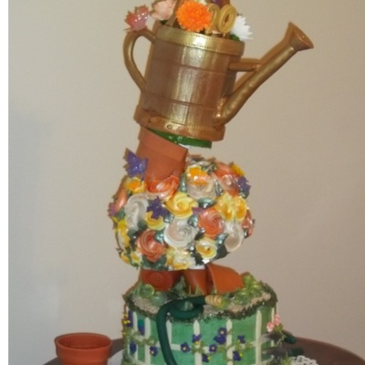 Watering Can Garden Cake Watering Can Garden Cake