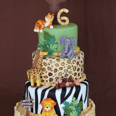Safari Themed Jungle Birthday Cake Safari Themed Jungle Birthday Cake
