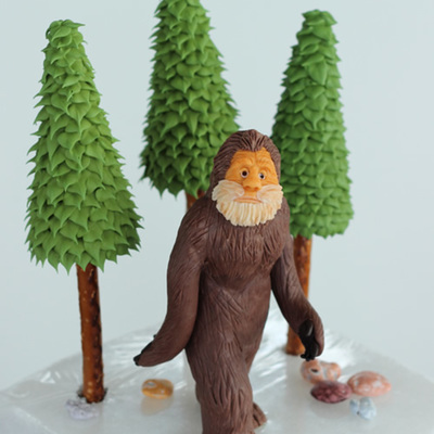 This Is A Bigfoot Cake Topper And Some Trees That I Made For A Friend Bigfoot Is Made From Modeling Chocolate And The Trees Are Pretzel Sti... This Is A Bigfoot Cake Topper And Some Trees That I Made For A Friend Bigfoot Is Made From Modeling Chocolate And The Trees Are Pretzel Sti...