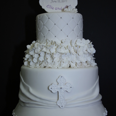 White Baptism Cake White Baptism Cake