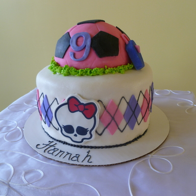 Soccer Ball, Monster High Cake Soccer Ball, Monster High Cake