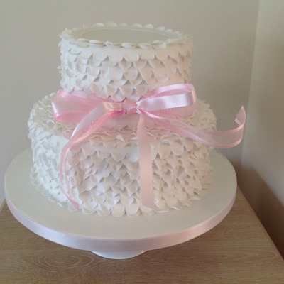 Ruffle Christening Cake. Ruffle Christening Cake.