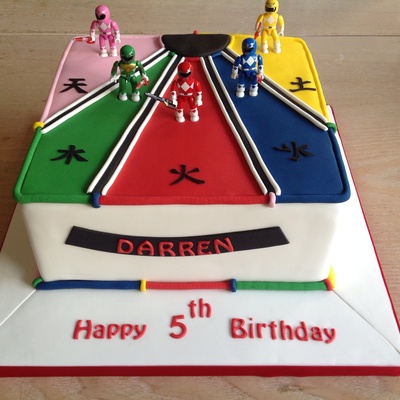 A Power Rangers Cake The Toys Were Provided By The Customer A Power Rangers Cake The Toys Were Provided By The Customer