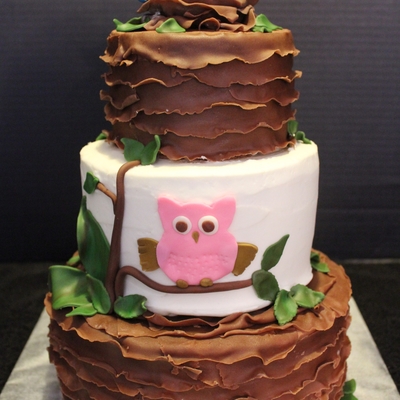 Rustic Ruffles With Owl And Blue Birds Rustic Ruffles With Owl And Blue Birds