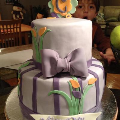 Purple, Orange And Green Baby Shower