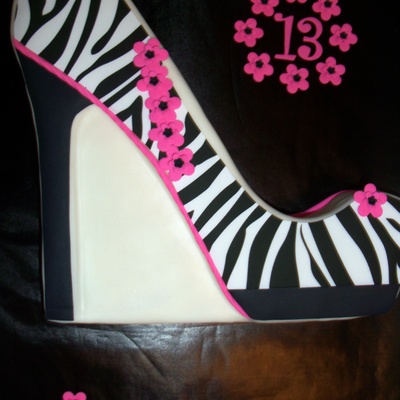 Zebra Shoe Cake Zebra Shoe Cake
