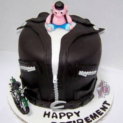 Harley Davidson, Leather Jacket Retirement Cake