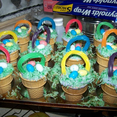 Easter Basket Cupcake Cones Easter Basket Cupcake Cones