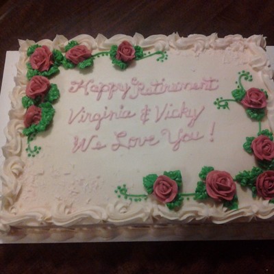 Cake Done For Two Lovely Ladies I Work With At School Cake Is White With Butter Vanilla And Almond Flavorings Added Buttercream Frosting Cake Done For Two Lovely Ladies I Work With At School Cake Is White With Butter Vanilla And Almond Flavorings Added Buttercream Frosting