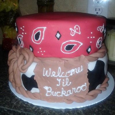 Vanilla Cake Done For A Western Baby Shower Cake Has A Good Thick Layer Of Buttercream Underneath Fondant They Wanted The Fondant Look But... Vanilla Cake Done For A Western Baby Shower Cake Has A Good Thick Layer Of Buttercream Underneath Fondant They Wanted The Fondant Look But...