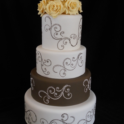 Brown Swirls And Yellow Roses Brown Swirls And Yellow Roses