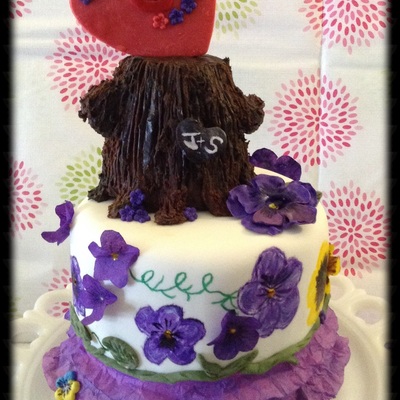 Painted Valentine's Cake Painted Valentine's Cake