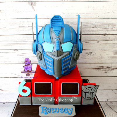Transformers Optimus Prime 3D Helmet Cake Transformers Optimus Prime 3D Helmet Cake