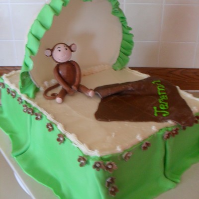 Green Baby Bed on Cake Central