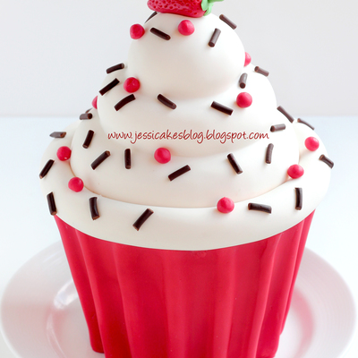 Giant Carved Cupcake Giant Carved Cupcake