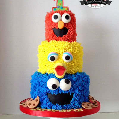 3 Tier Sesame Street Birthday Cake 3 Tier Sesame Street Birthday Cake