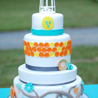 Bright, Birdcage Wedding Cake Bright, Birdcage Wedding Cake