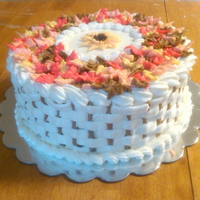 Carrot Cake Decorated With Fall Leaves Carrot Cake Decorated With Fall Leaves