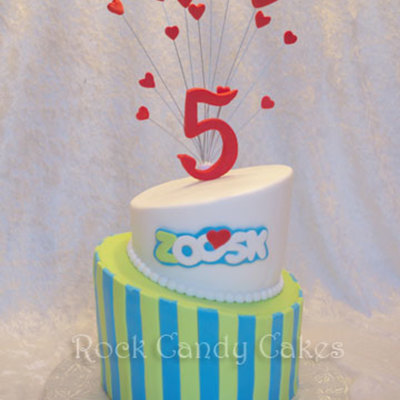 Made For Zoosks 5 Year Anniversary Party They Are An On Line Datingcouples Social Network 68 Topsy Turvy Cake With Their Logo Carved Made For Zoosks 5 Year Anniversary Party They Are An On Line Datingcouples Social Network 68 Topsy Turvy Cake With Their Logo Carved