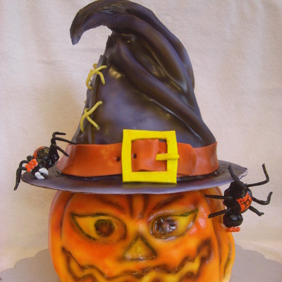 Jack-O-Lantern Cake With Hat on Cake Central