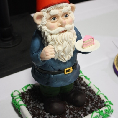 Garden Gnome With Birthday Cake Garden Gnome With Birthday Cake