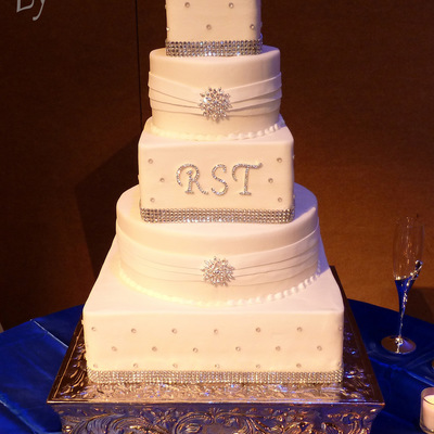 Blingy Glam Brides Cake Traditional Vanilla Cake Iced In Buttercream Icing Decorated With Edible Sugar Diamonds Fondant Sash Rhineston