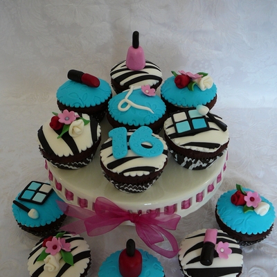Zebra Make-Up Cupcakes on Cake Central