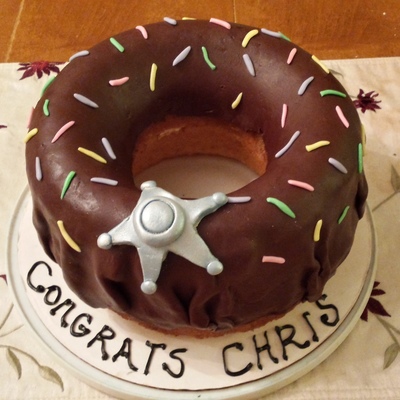 Golden Butter Cake Filled With Vanilla Buttercream And Topped With Home Made Modeling Chocolate With Fondant Sprinkles And Badge The Recipi... Golden Butter Cake Filled With Vanilla Buttercream And Topped With Home Made Modeling Chocolate With Fondant Sprinkles And Badge The Recipi...